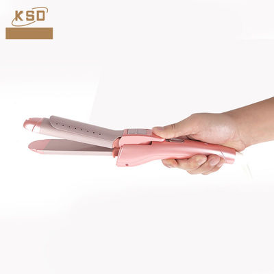 Estiramiento de cabello de húmedo a seco plegable 2 en 1 alisador de rizos de cabello con placa de cerámica